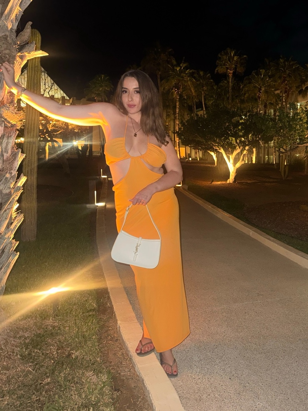 Orange Cutout Maxi Dress - ZARA SZ M